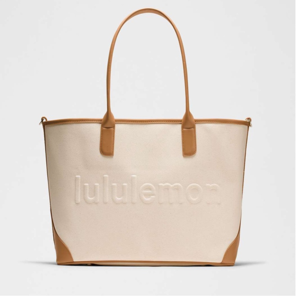 lululemon athletica Cream and Tan Canvas Tote